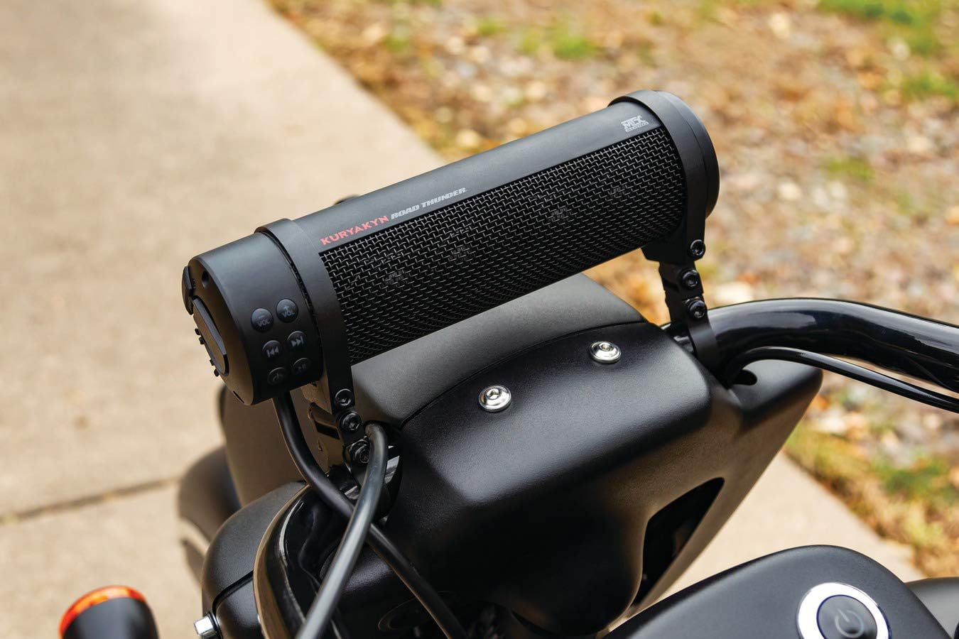 KuryakynKuryakyn 2719 MTX Road Thunder Weather Resistant Motorcycle Sound Bar Plus | 300 Watt Handlebar Mounted | Bluetooth | USB Power Charger | Satin Black