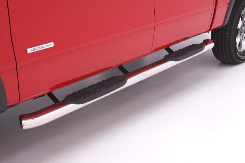 LUNDLund 07 - 17 Chevy Silverado 1500 Ext. Cab 5in. Curved Oval SS Nerf Bars - Polished