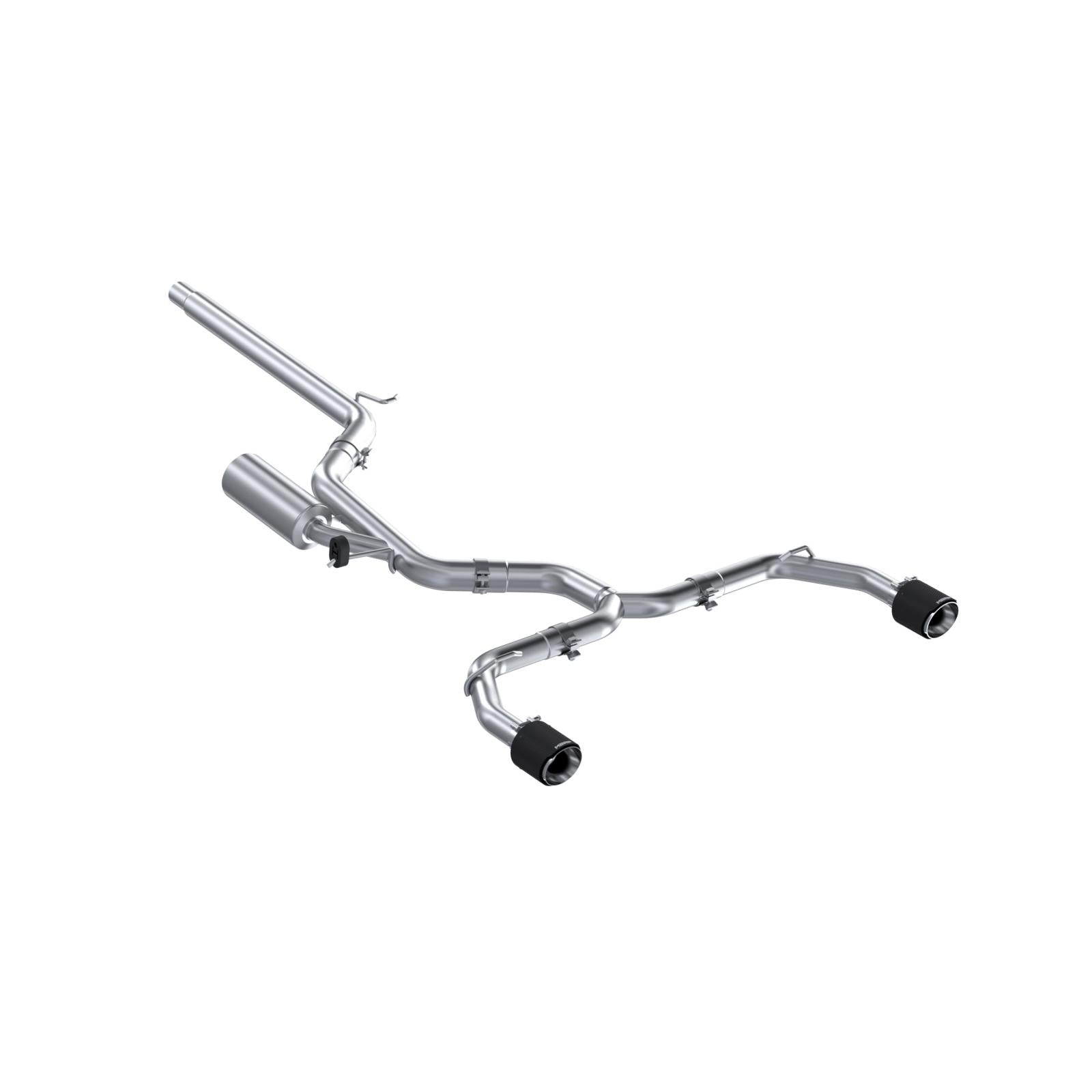 MBRP Inc.2022 - Up Volkswagen Golf GTI MK8 T304 Stainless Steel 3 Inch Cat - Back 2.5 Inch Dual Split Rear with Carbon Fiber Tips MBRP