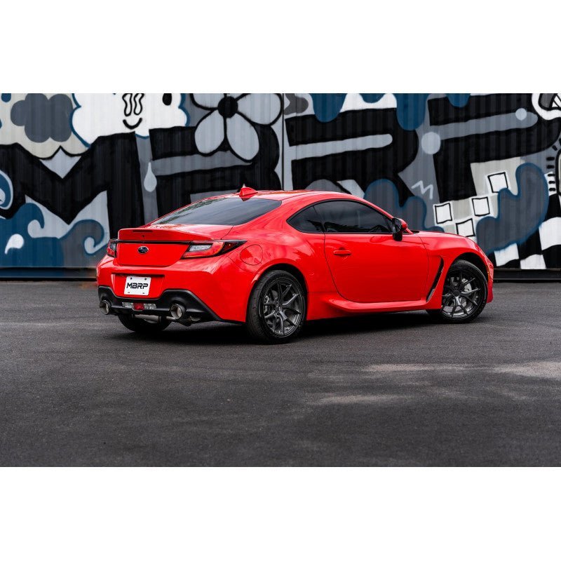 MBRP Inc.13 - 24 Subaru BRZ 17 - 24 Toyota GR86 and 13 - 16 Scion FR - S T304 3 Inch Cat - Back Dual Split Rear Side Exit with Carbon Fiber Tips MBRP
