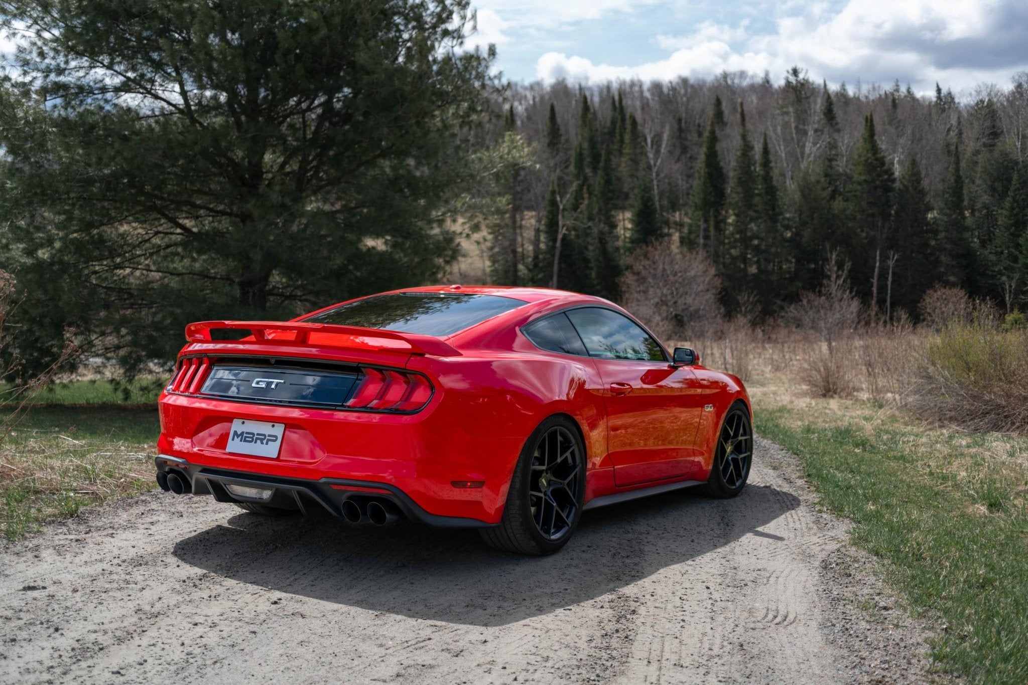 MBRP Inc.Exhaust Pipe 2.5 Inch Axle Back With Quad 4 Inch Dual Wall Tips For 18 - 23 Ford Mustang GT 5.0L Non Active Exhaust T304 Stainless Steel MBRP