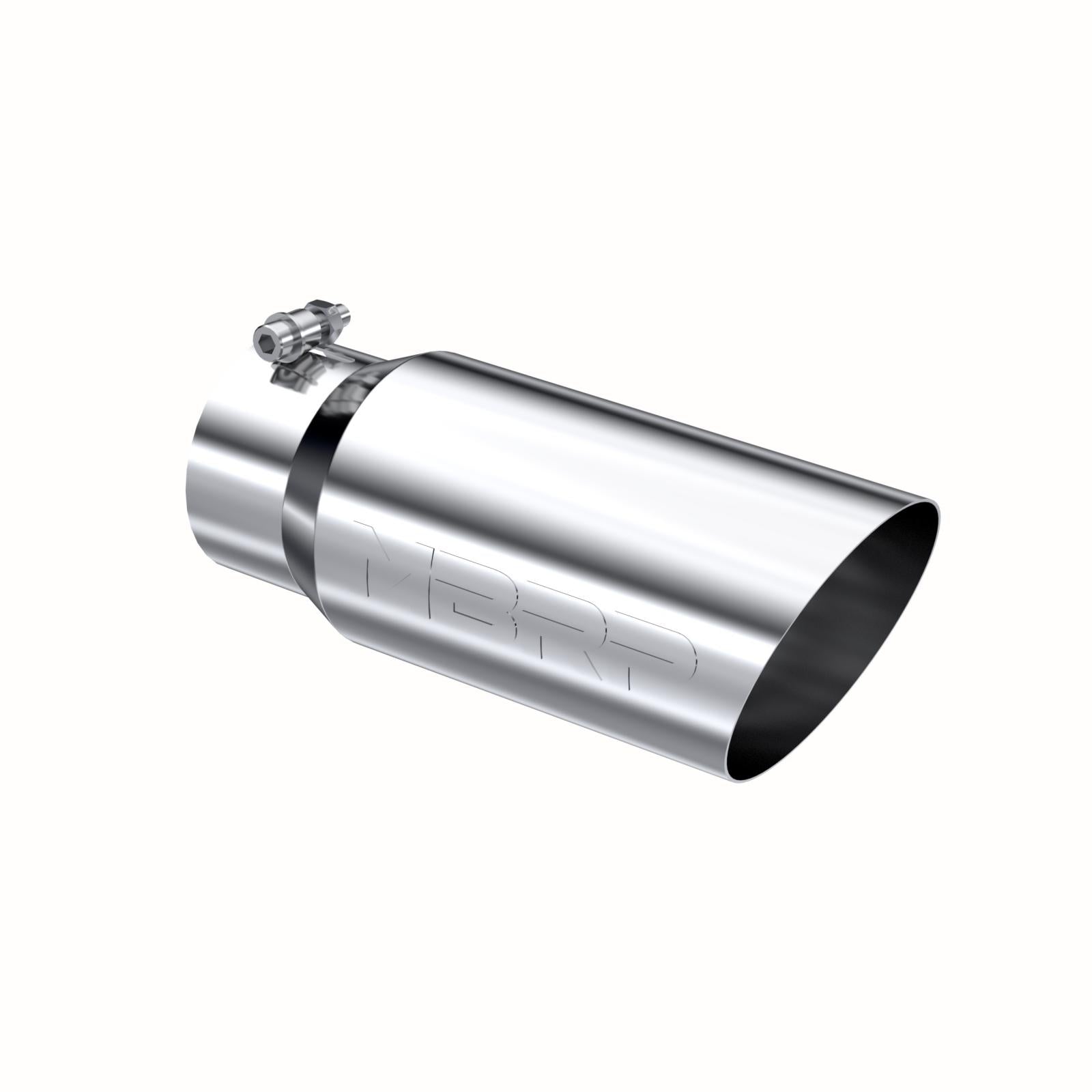 MBRP Inc.Exhaust Tail Pipe Tip 5 Inch O.D. Angled Single Walled 4 Inch Inlet 12 Inch Length T304 Stainless Steel MBRP