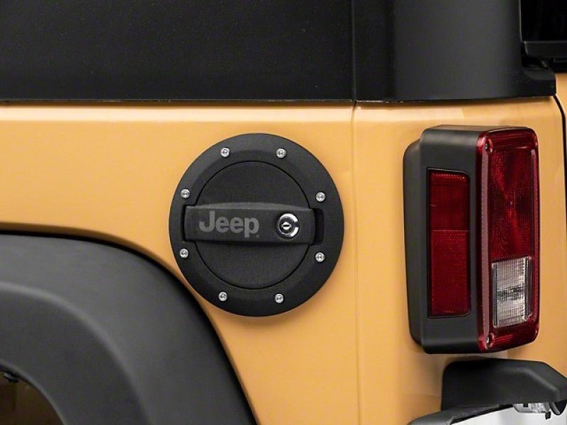 Officially Licensed JeepOfficially Licensed Jeep 07 - 18 Jeep Wrangler JK Locking Fuel Door w/ Engraved Jeep Logo