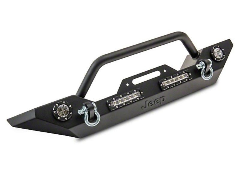 Officially Licensed JeepOfficially Licensed Jeep 07 - 18 Wrangler JK Trail Force HD Front Bumper w/ LED Lights and Jeep Logo