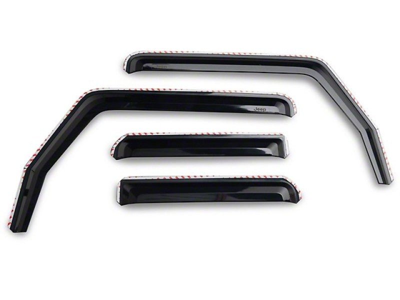 Officially Licensed JeepOfficially Licensed Jeep 07 - 18 Jeep Wrangler JK 4Door Element Tinted Window Visors - Front and Rear