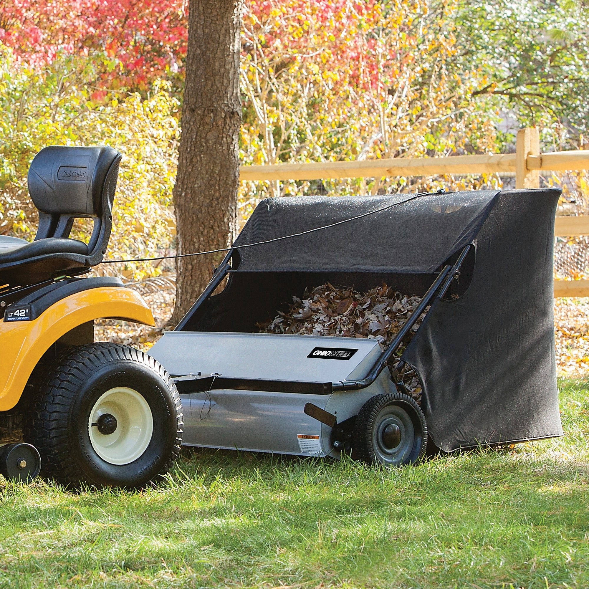 Ohio Steel IndustriesOhio Steel 50 Inch 26 Cubic Feet Lawn Sweeper With Spiral Brush Gray