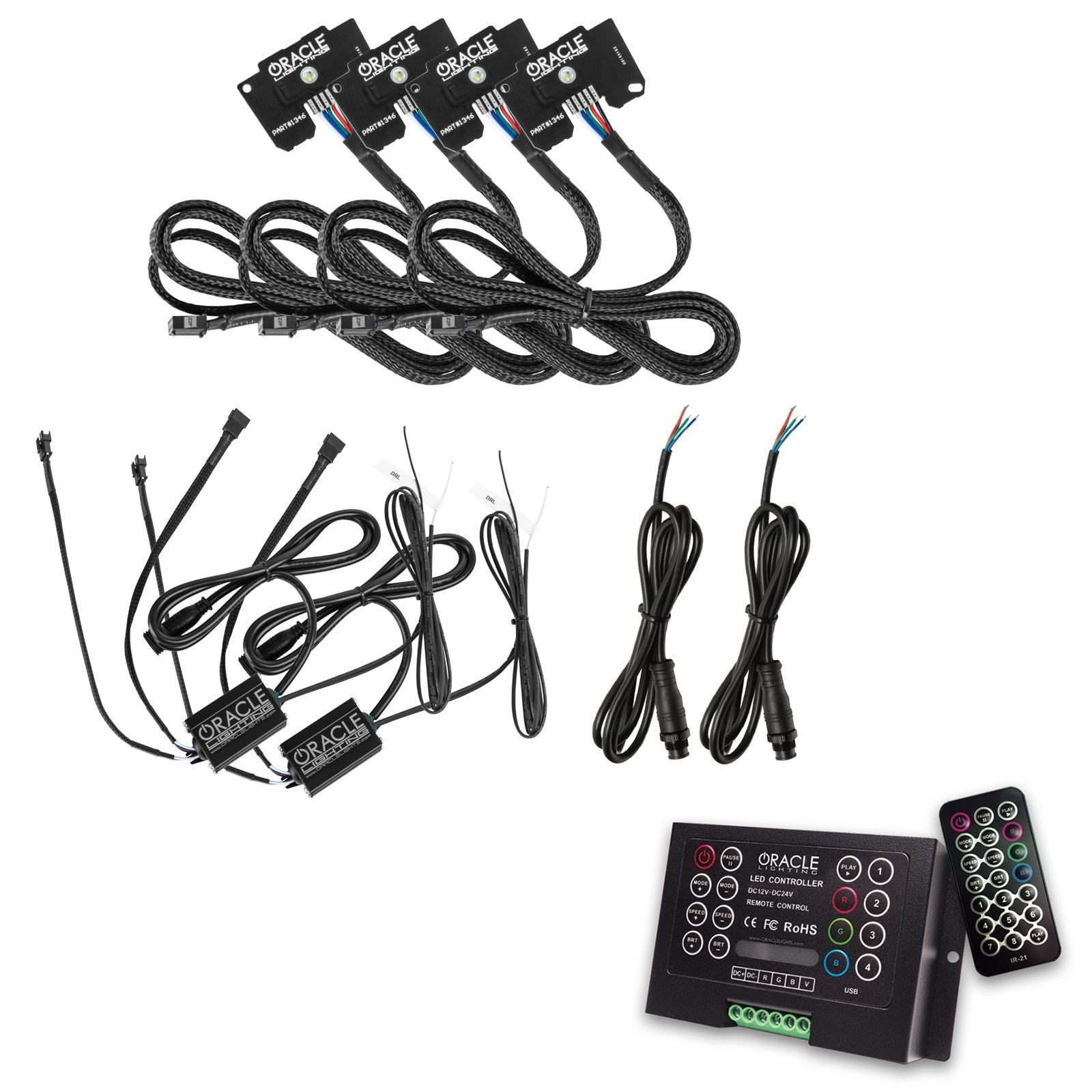 Oracle Lighting1346 - 333 - Jeep Wrangler JL ORACLE ColorSHIFT RGB+W DRL Upgrade