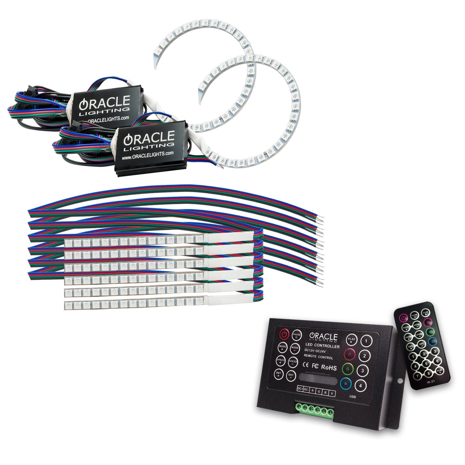Oracle Lighting1348 - 333 - Ford Mustang 2018 - 2019 ORACLE ColorSHIFT Halo Kit w/ DRL