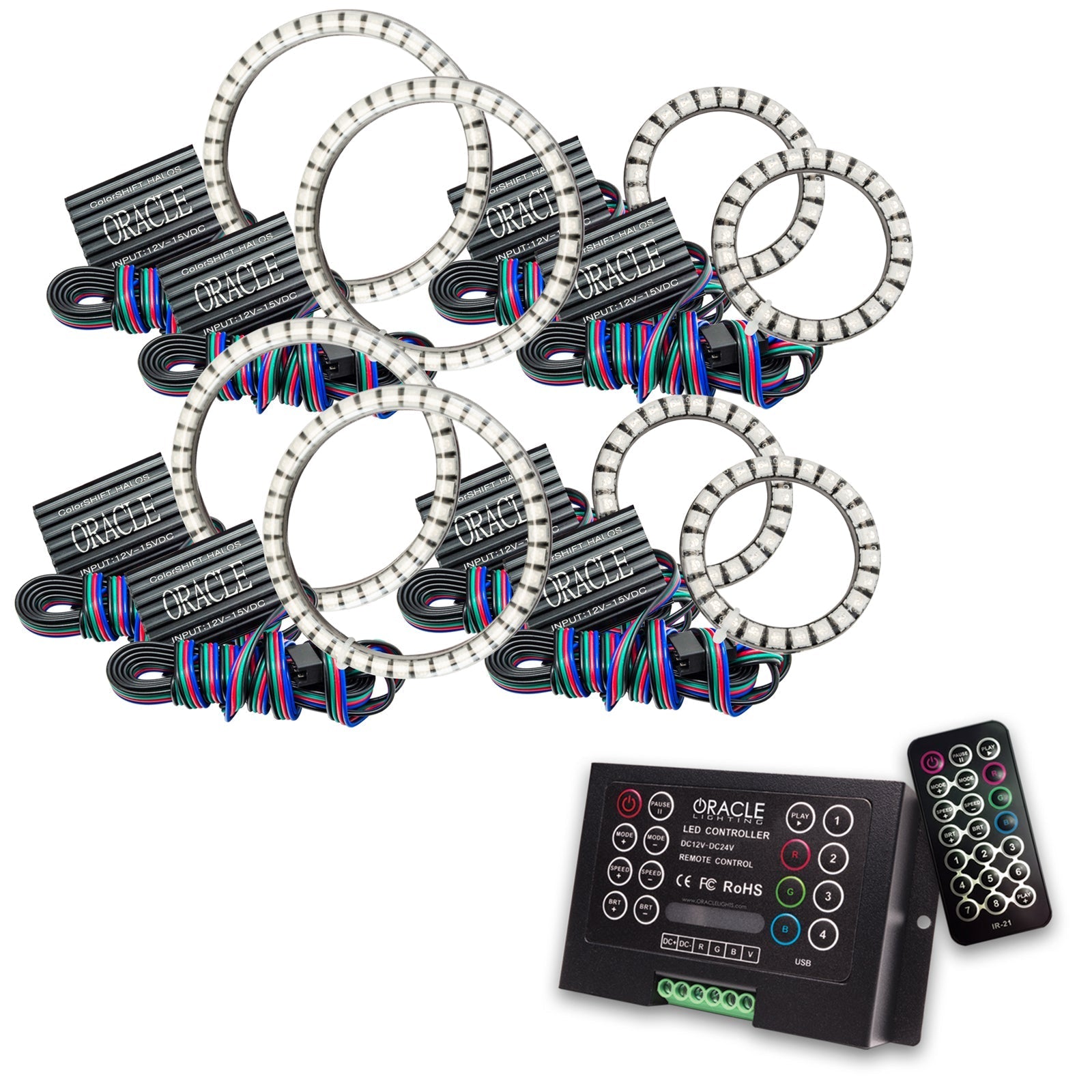 ORACLE Lighting5835 - 333 - ORACLE Vector Jeep Wrangler JK Grill ColorSHIFT Halo Kit