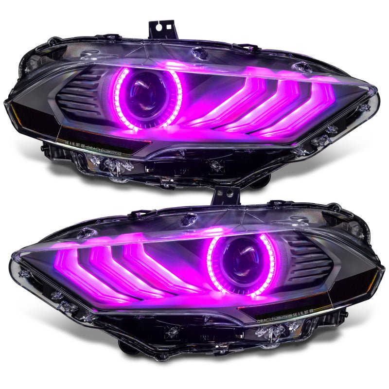 ORACLE LightingOracle Lighting 18 - 23 Ford Mustang Dynamic ColorSHIFT LED Headlights - Black Series