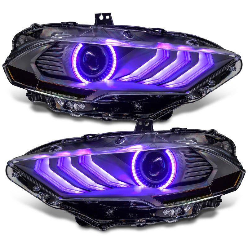 ORACLE LightingOracle Lighting 18 - 23 Ford Mustang Dynamic ColorSHIFT LED Headlights - Black Series