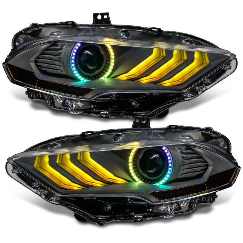 ORACLE LightingOracle Lighting 18 - 23 Ford Mustang Dynamic ColorSHIFT LED Headlights - Black Series