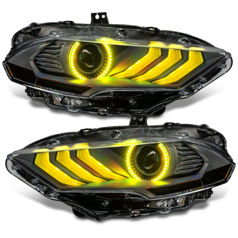 ORACLE LightingOracle Lighting 18 - 23 Ford Mustang Dynamic ColorSHIFT LED Headlights - Black Series