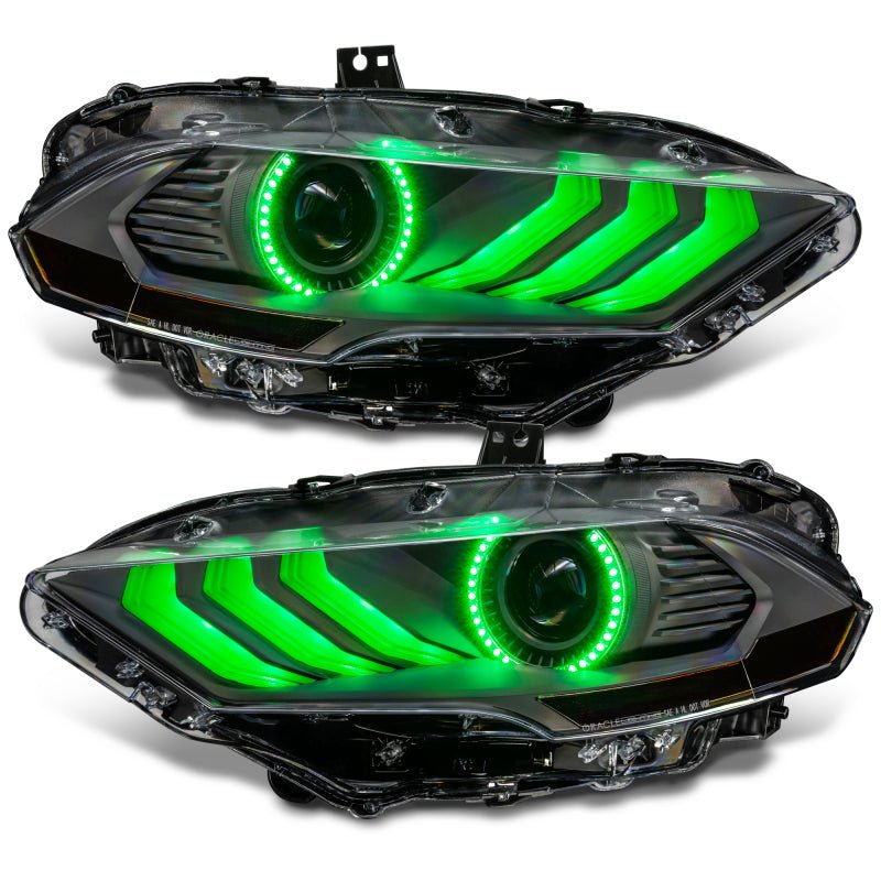ORACLE LightingOracle Lighting 18 - 23 Ford Mustang Dynamic ColorSHIFT LED Headlights - Black Series