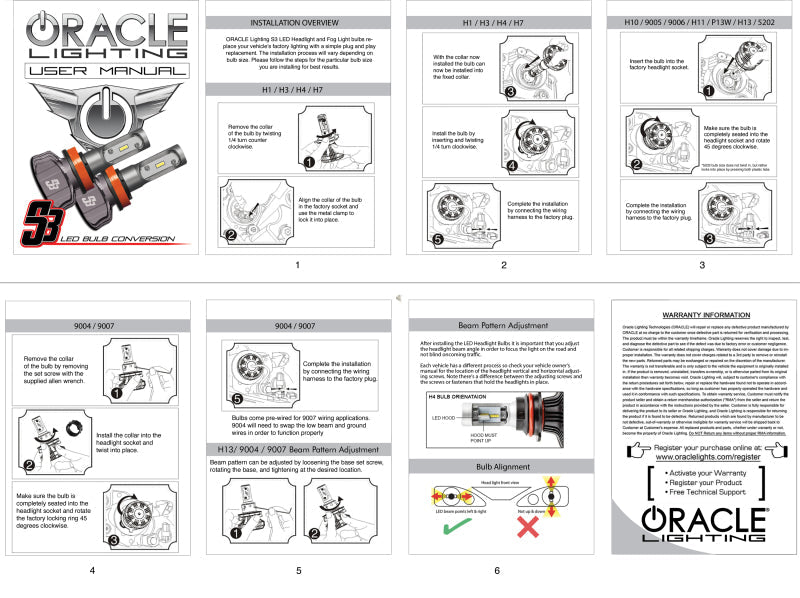 ORACLE LightingOracle H11 - S3 LED Headlight Bulb Conversion Kit - 6000K