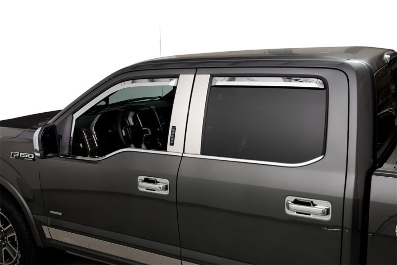 PutcoPutco Element Chrome Window Visors Crew Cab Set of 4 | Fits 2017 - 2020 Ford SuperDuty