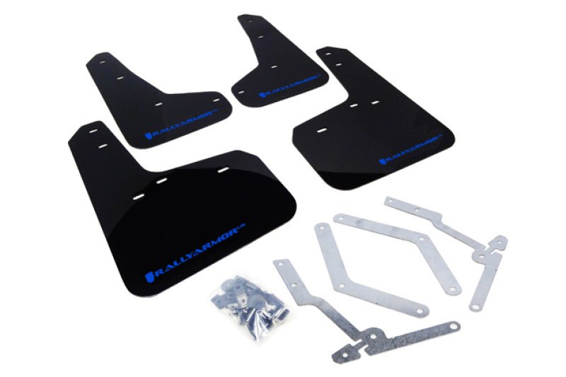 Rally ArmorRally Armor 12 - 19 Ford Focus ST / 16 - 19 RS Black Mud Flap w/ Blue Logo