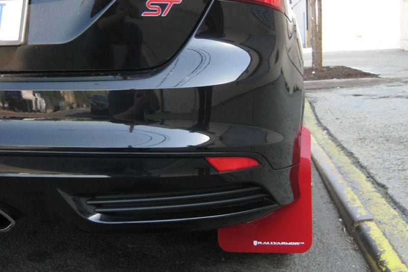 Rally ArmorRally Armor 12 - 19 Ford Focus ST / 16 - 19 RS Black UR Mud Flap w/ Red Altered Font Logo