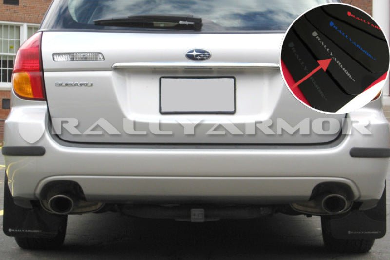 Rally ArmorRally Armor 05 - 09 Subaru Legacy GT / Outback Black UR Mud Flap w/ Silver Logo