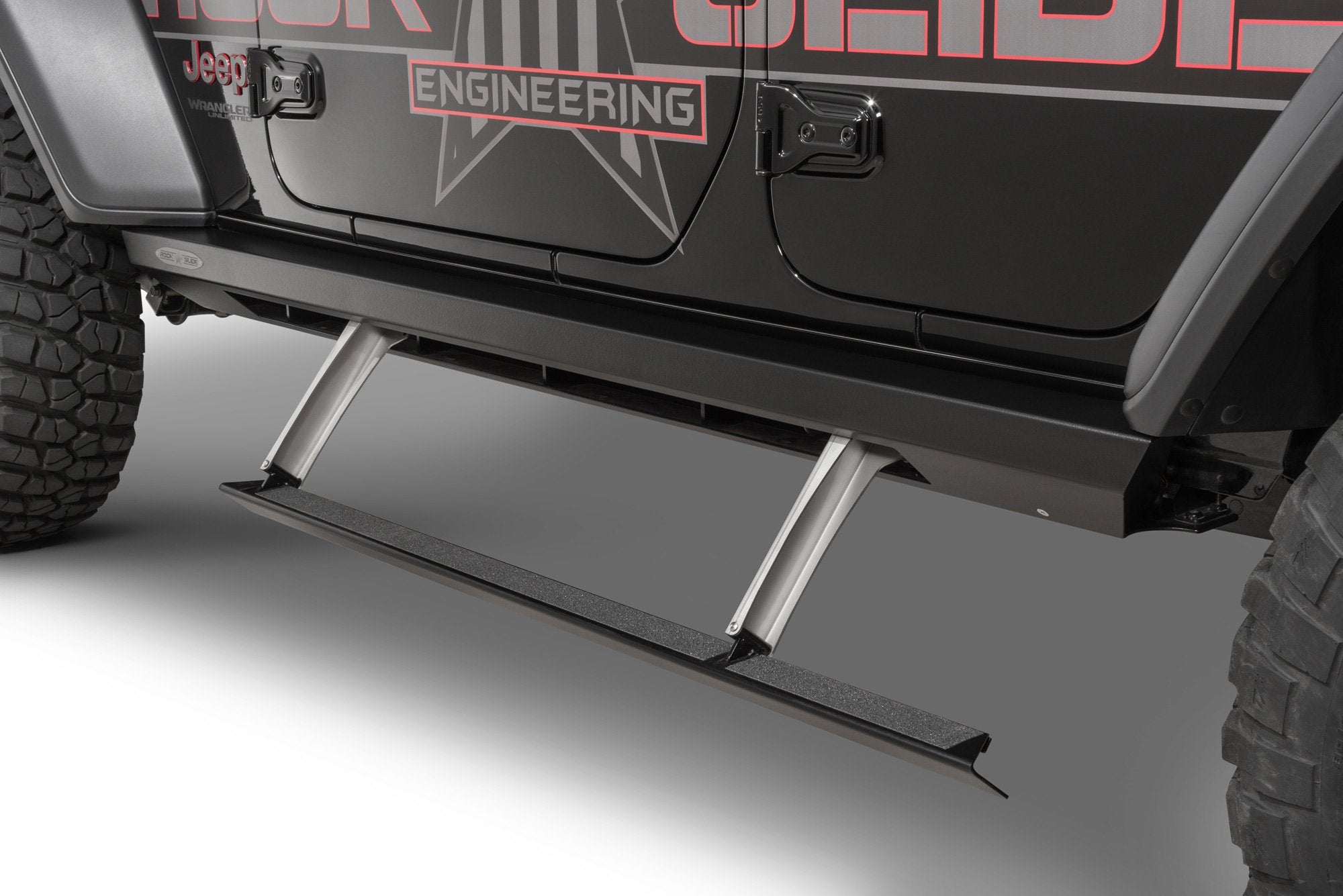 Midwest Aftermarket - Upgrade Your Ride with Rock Slide Engineering Jeep JL Side Step Sliders - Red, Black, White