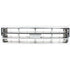 Grille For 87-88 Ford F-150 F-250 Chrome Shell w/ Silver Insert Plastic
