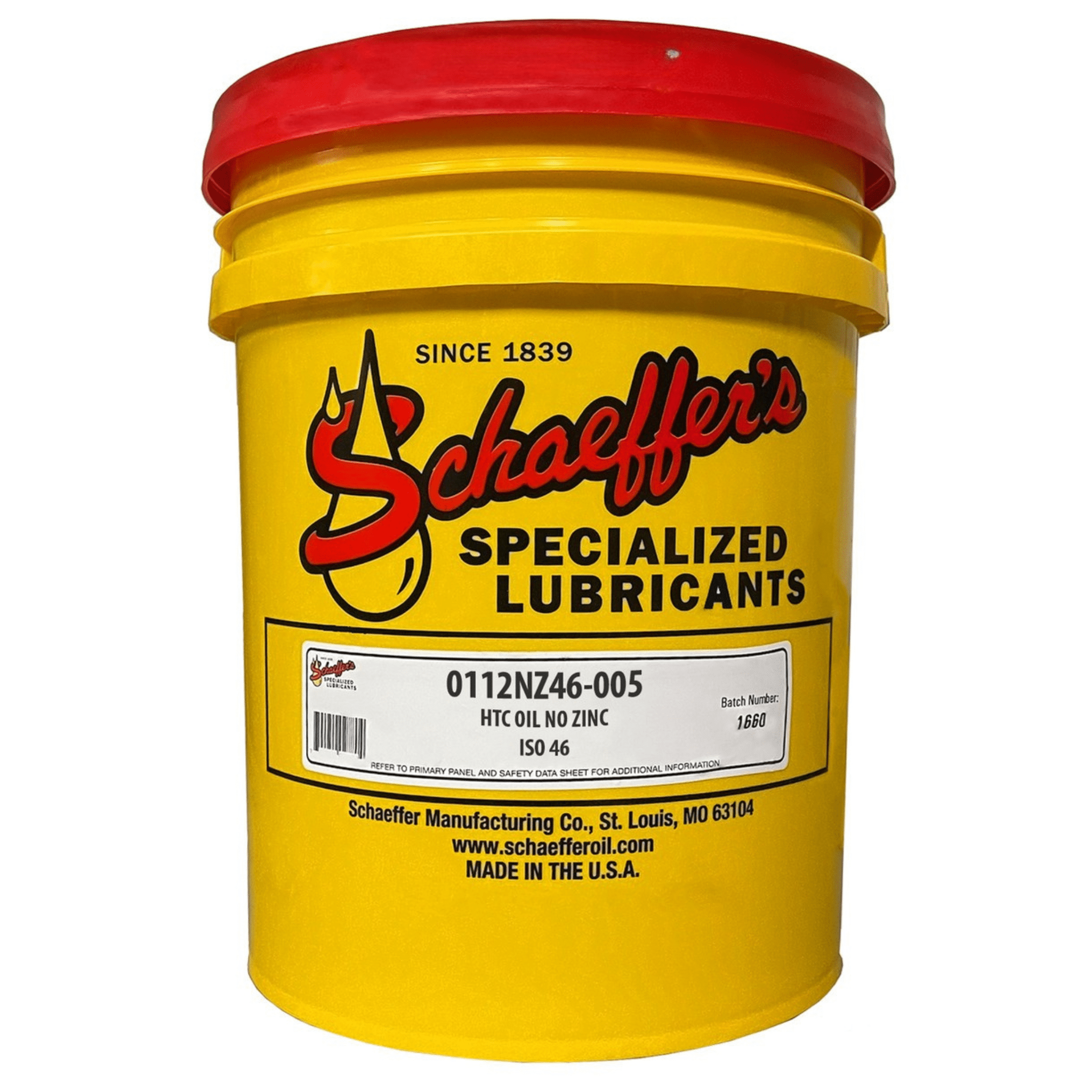SchaeffersSchaeffers 112NZ HTC Hydraulic Oil No Zinc ISO 46 | 5 Gallon Pail