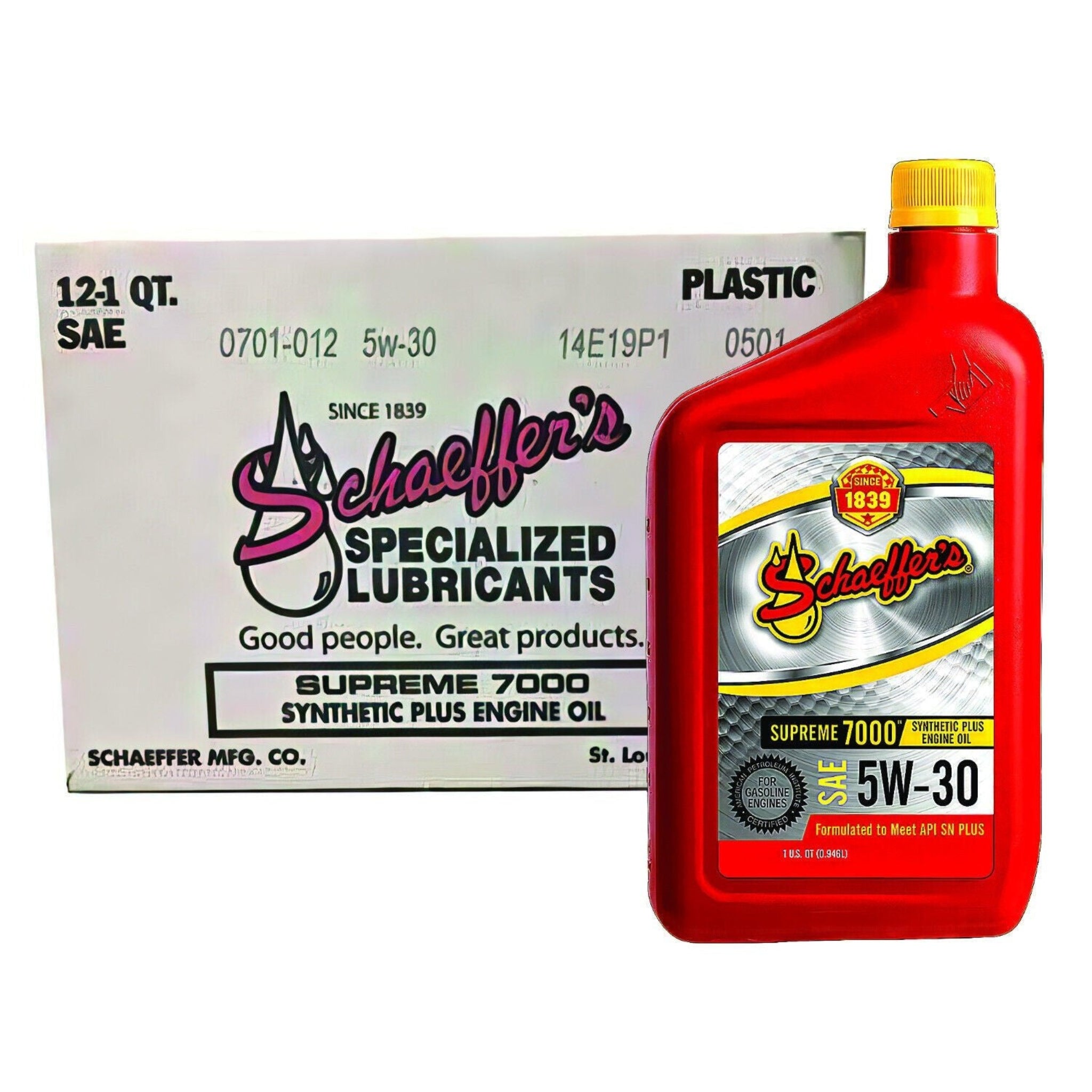 SchaeffersSchaeffer's Supreme 7000 Synthetic Plus 5W - 30 Engine Oil | (12) 1 Quart Bottles