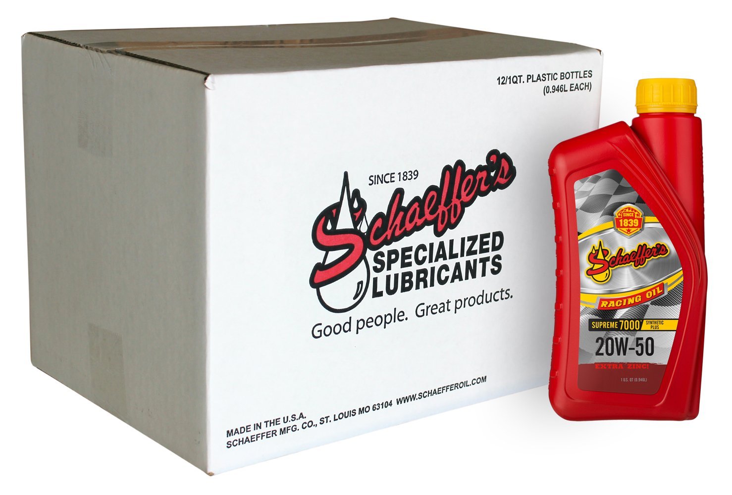 SchaeffersSchaeffer's 0705 Supreme 7000 Synthetic Plus 20W - 50 Racing Oil | (12) 1 Quart Bottles