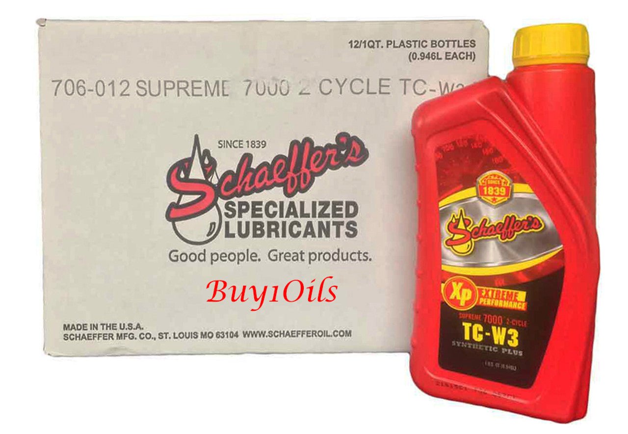 SchaeffersSchaeffer's Supreme 7000 Synthetic Plus 2 - Cycle Oil TC - W3 | (12) 1 Quart Bottles