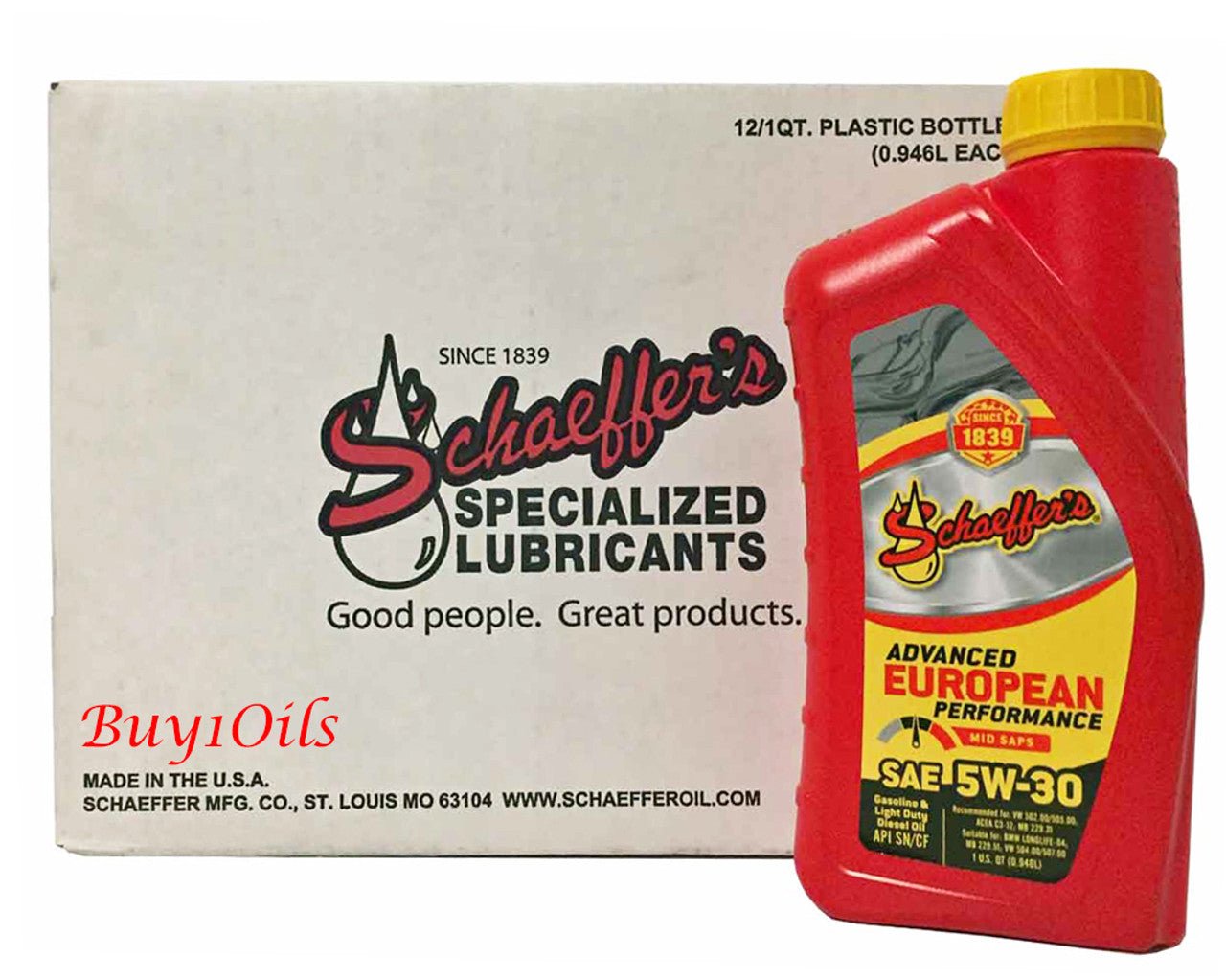 SchaeffersSchaeffer's 8008 Advanced European Performance Mid SAPS 5W - 30 Oil | (12) 1 Quart Bottle