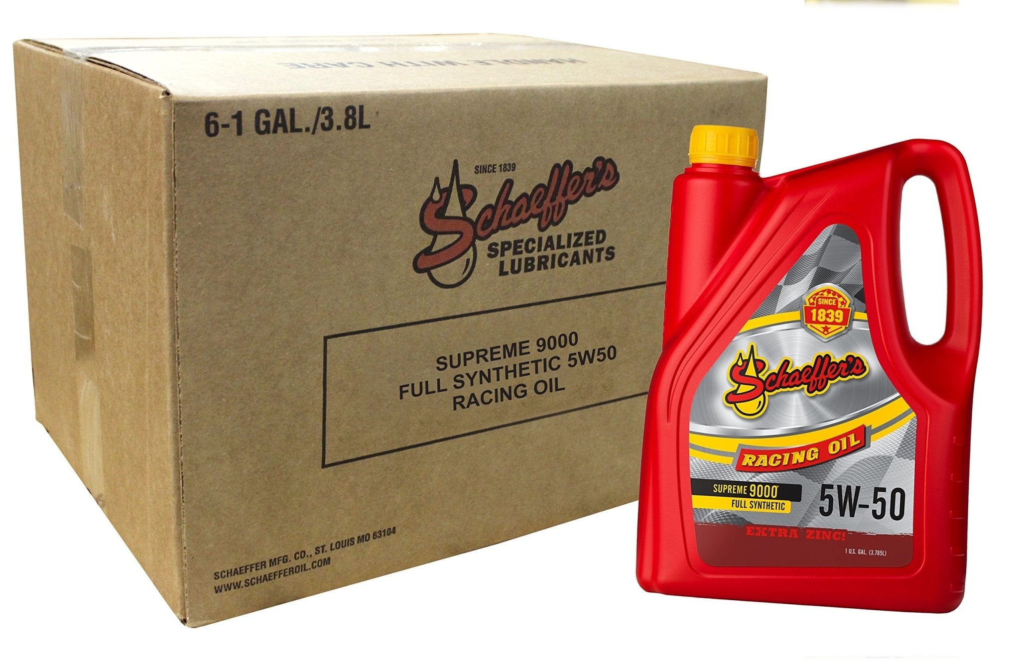 SchaeffersSchaeffer's 9001 Supreme 9000 Full Synthetic 5W - 50 Racing Oil | (6) 1 Gallon Jugs