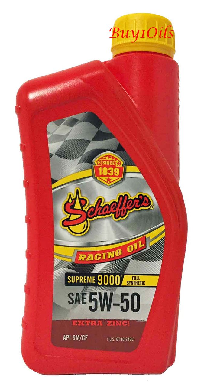 SchaeffersSchaeffer's Supreme 9000 Full Synthetic 5W - 50 Racing Oil | (12) 1 Quart Bottles