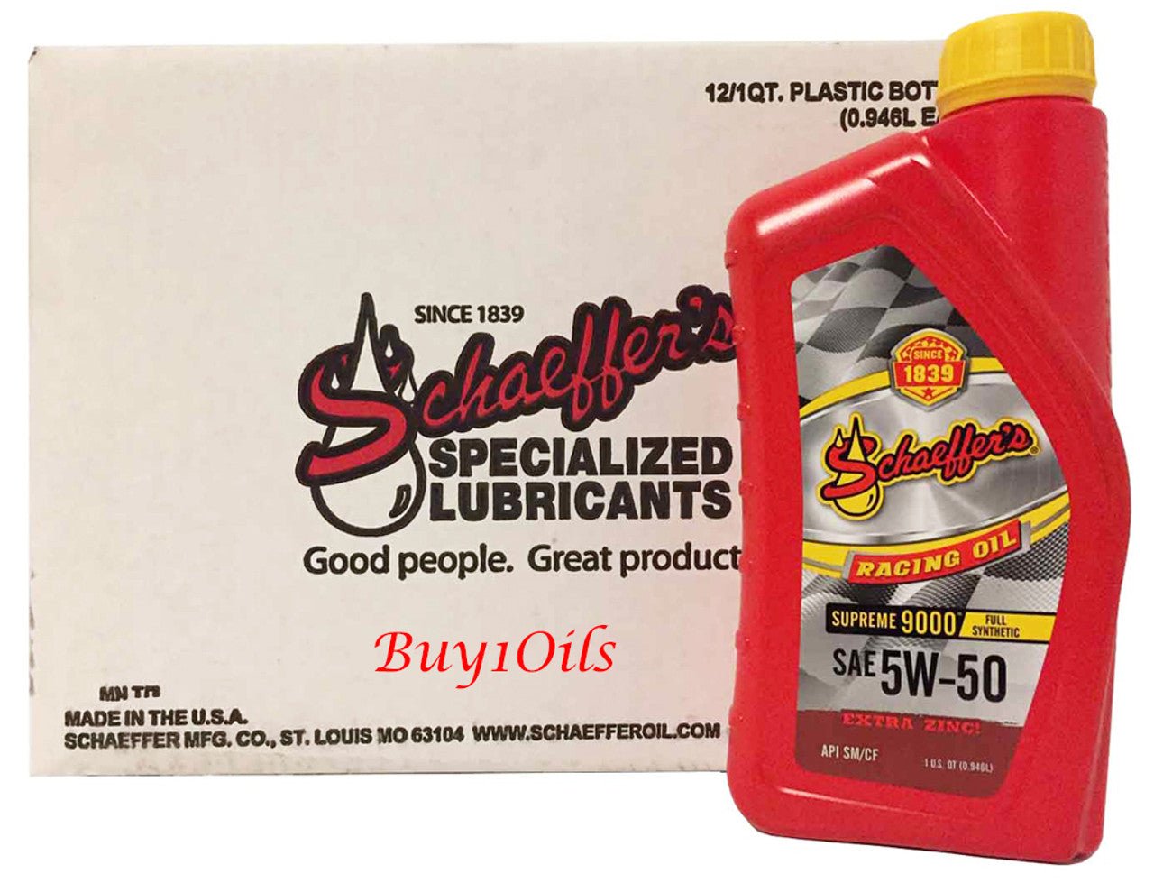 SchaeffersSchaeffer's Supreme 9000 Full Synthetic 5W - 50 Racing Oil | (12) 1 Quart Bottles