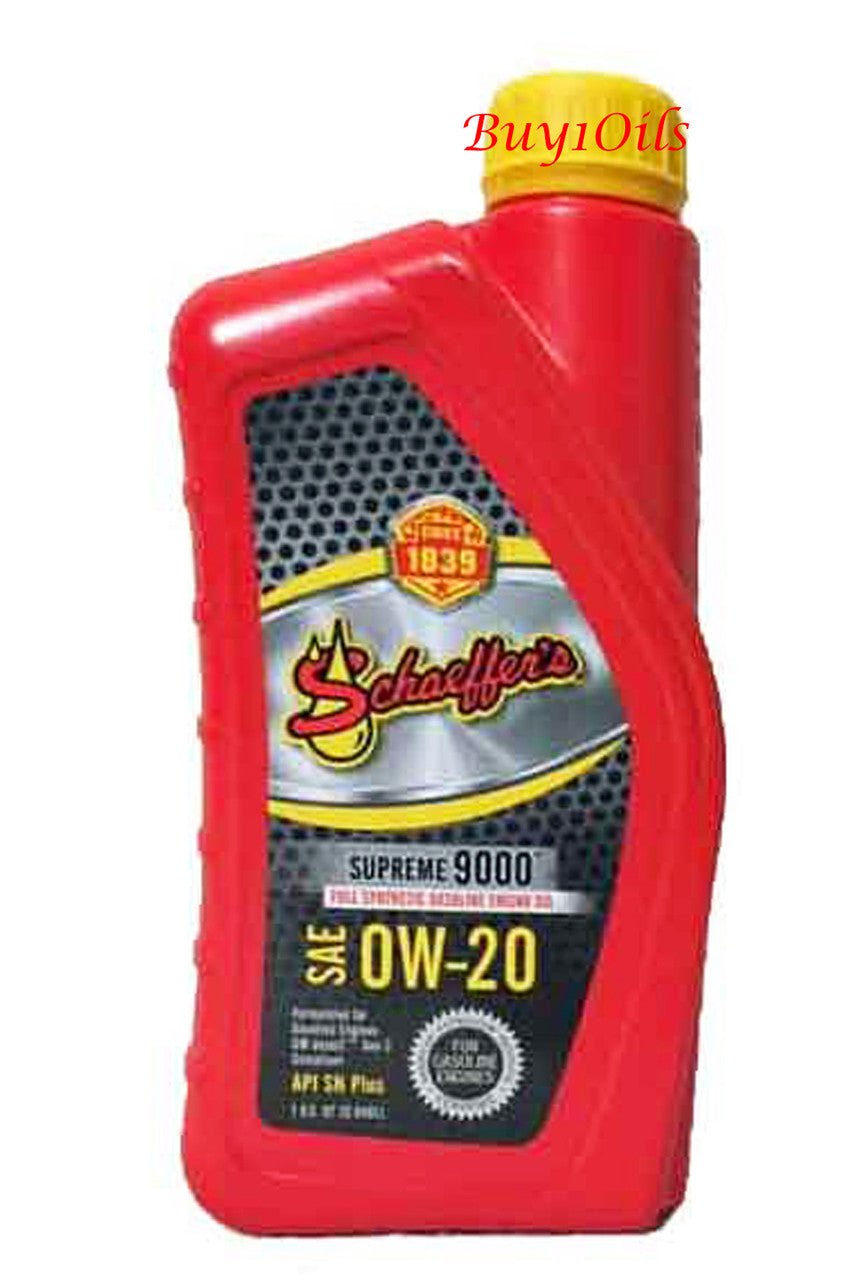 SchaeffersSchaeffer's Supreme 9000 Full Synthetic 0W - 20 Engine Oil | (12) 1 Quart Bottles