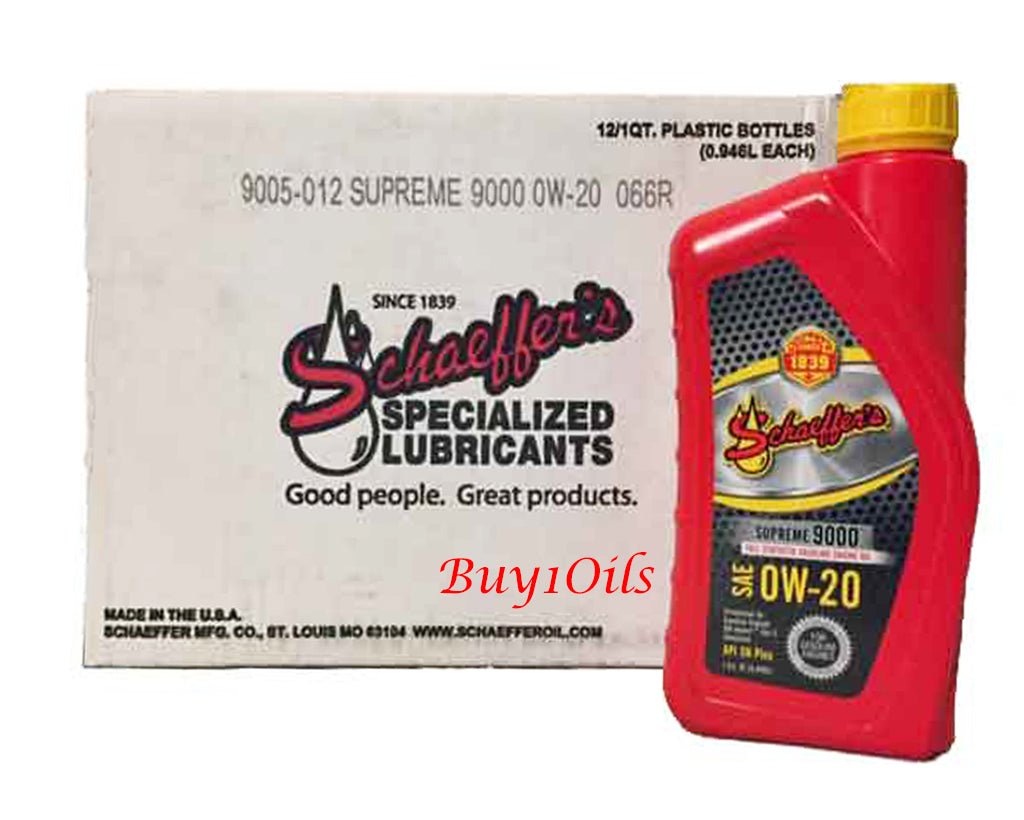 SchaeffersSchaeffer's Supreme 9000 Full Synthetic 0W - 20 Engine Oil | (12) 1 Quart Bottles