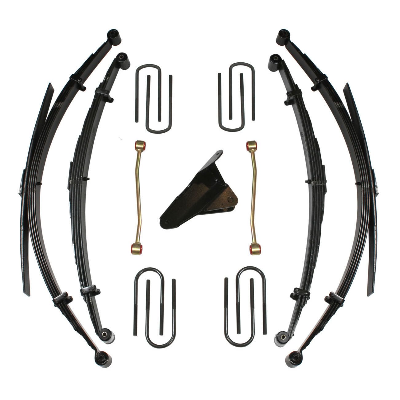 SkyjackerLift Kit 4 Inch Lift 00 - 05 Ford Excursion Includes Front/Rear Springs Upper Track Bar Bracket Sway Bar Links Rear Blocks U Bolts Skyjacker
