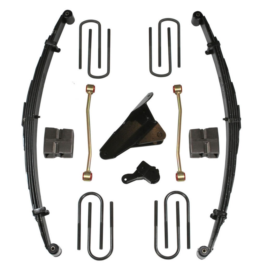SkyjackerLift Kit 6 Inch Lift 00 - 05 Ford Excursion Includes Front Leaf Springs Track Bar Brackets Front/Rear U Bolt Kits Spring Bushing Kit Rear Block Sway Bar End Links Skyjacker