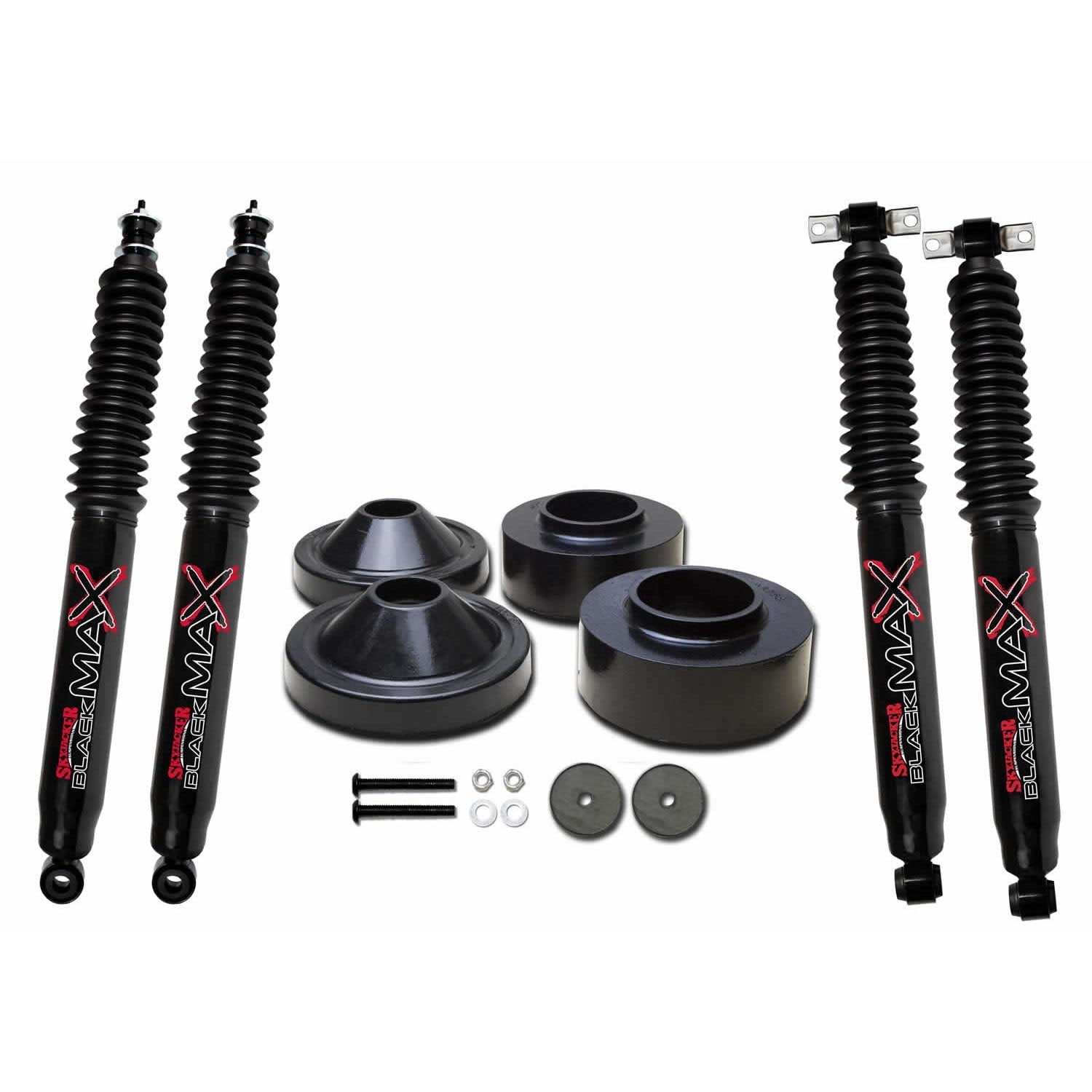 SkyjackerPolyurethane Spacer Leveling Kit 07 - 18 Wrangler JK 2 Inch Front Lift 3/4 Inch Rear Lift Incl. 2 - Front B85 Shocks Skyjacker