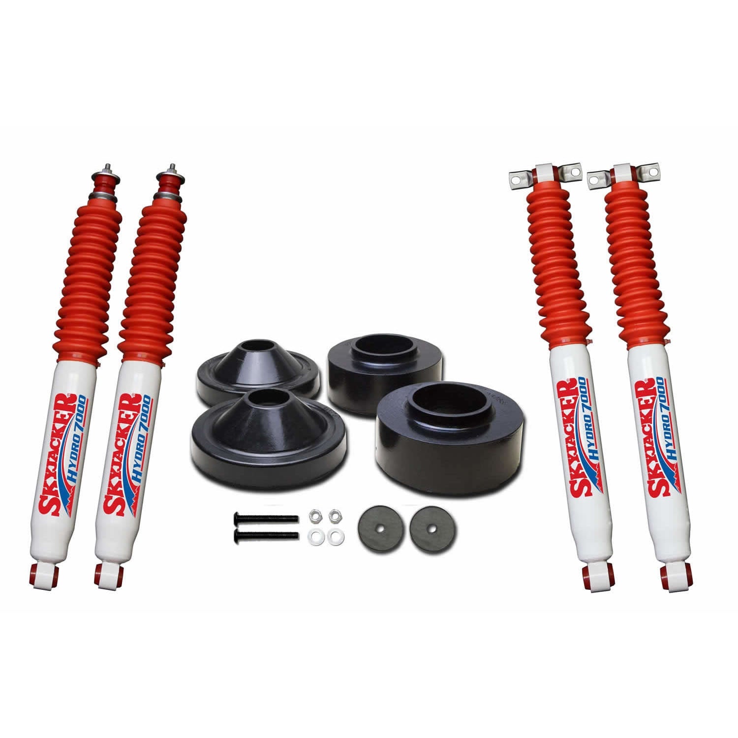 SkyjackerPolyurethane Spacer Leveling Kit 07 - 18 Wrangler JK 2 Inch Front Lift 3/4 Inch Rear Lift Incl. 2 - Front 70 Shocks Skyjacker