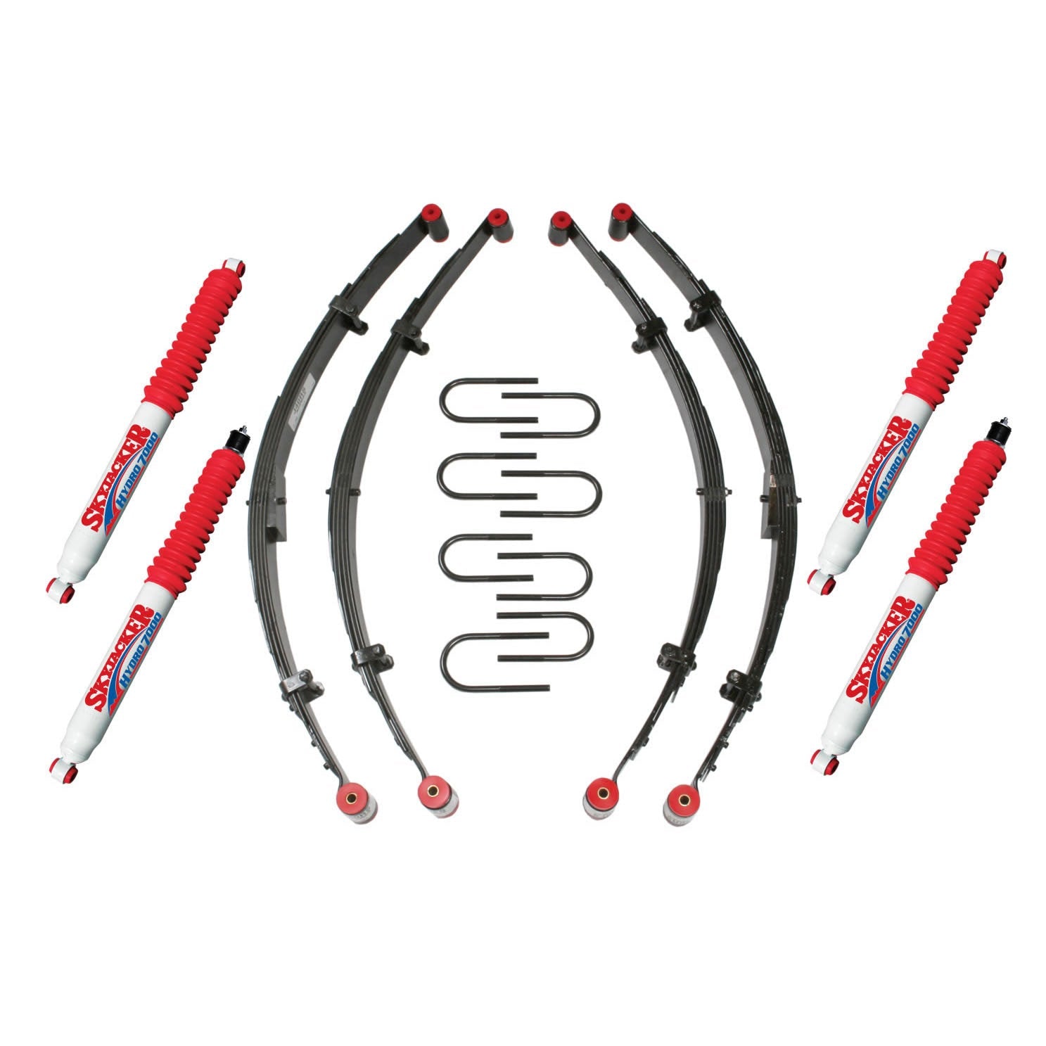 SkyjackerJeep YJ Suspension Lift Kit 87 - 95 Wrangler YJ w/Shock Frt/Rr Hydro Shocks 2.5 Inch Lift Incl. Front/Rear Leaf Springs Skyjacker
