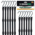 Rhino USA Heavy Duty Bungee Tarp Straps 12 Pack Black