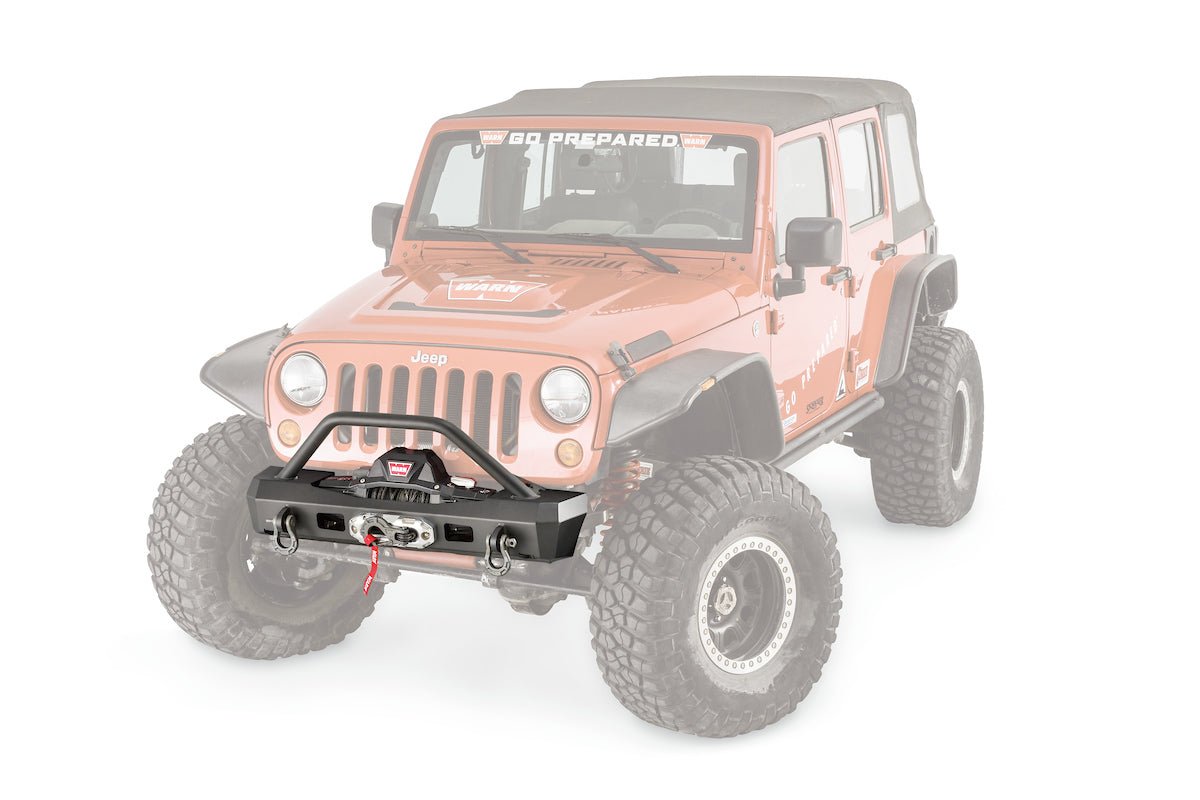 WarnWarn Elite Stubby Front Bumper Jeep JK with Grille Guard MPN 101450