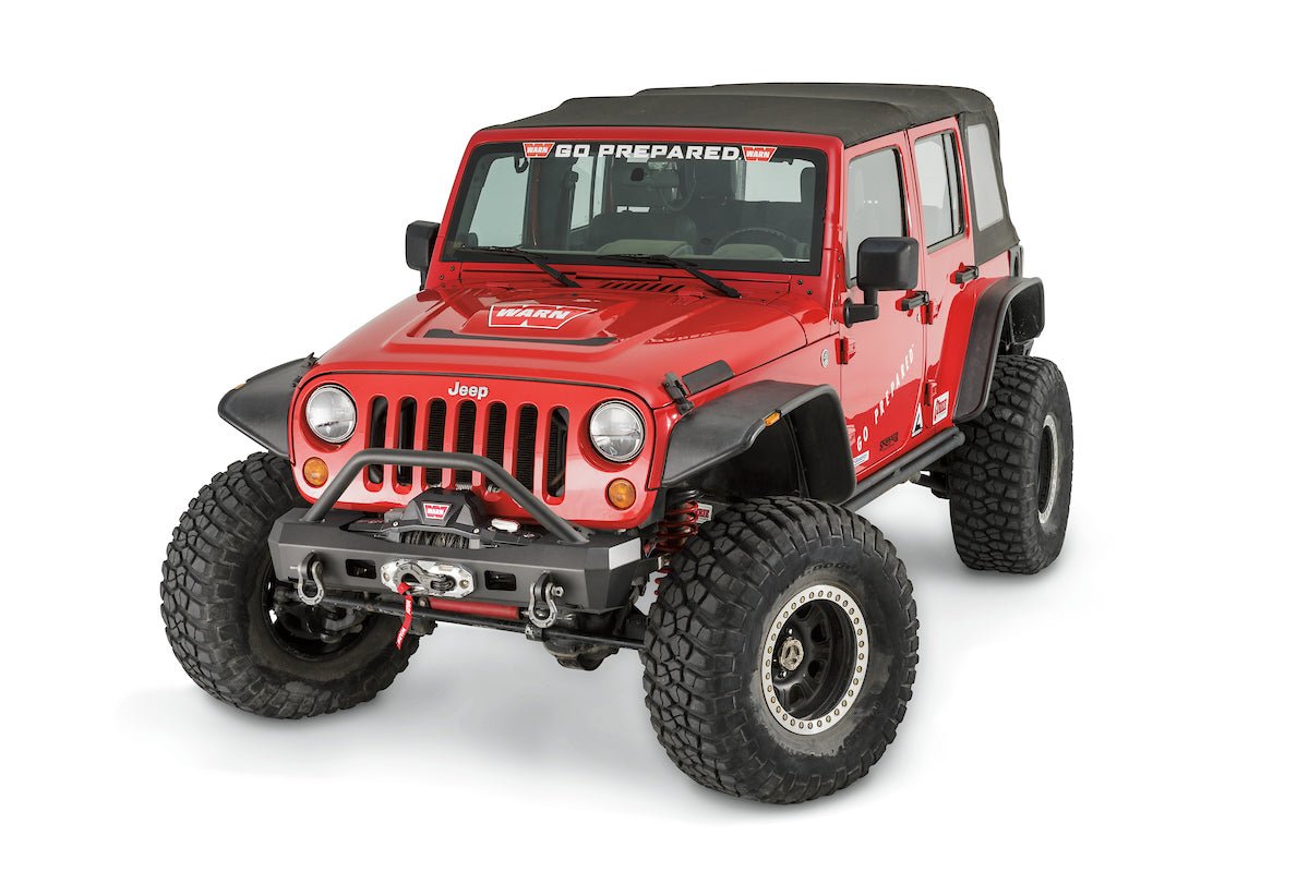 WarnWarn Elite Stubby Front Bumper Jeep JK with Grille Guard MPN 101450