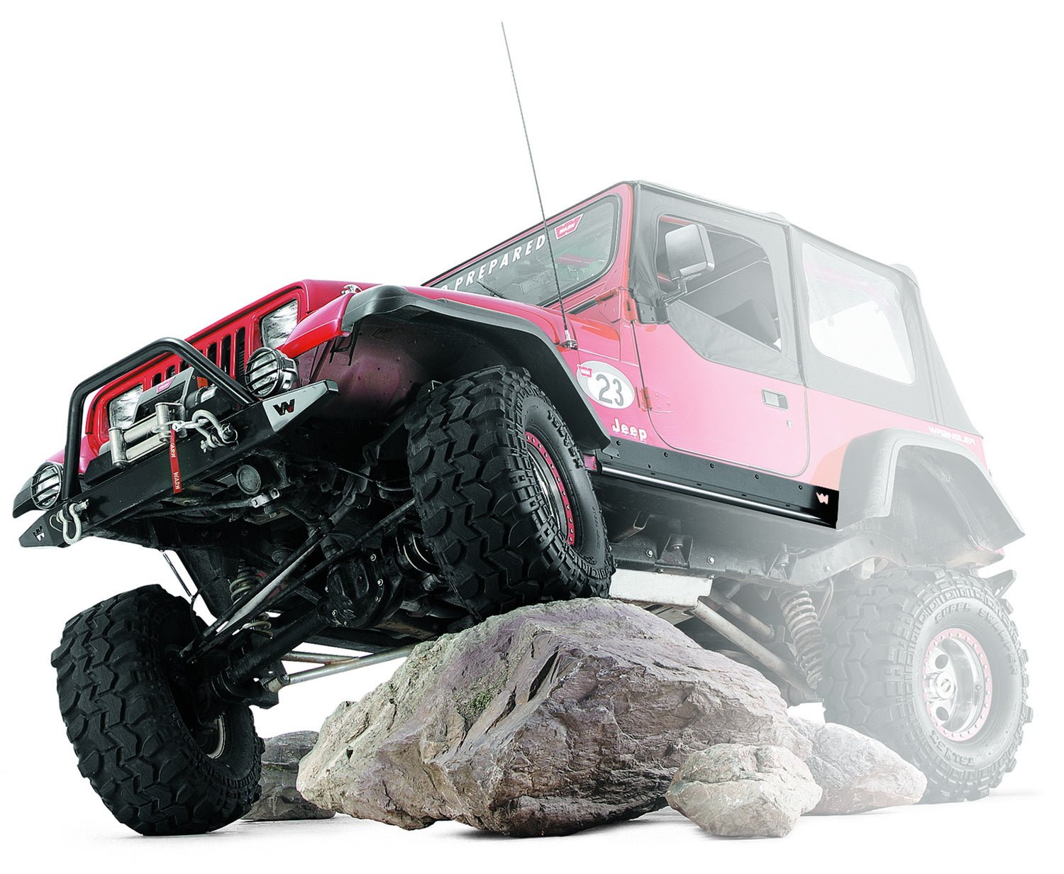 WarnWarn Rock Sliders 63002 for Jeep TJ Wrangler Off - Road Protection Durable