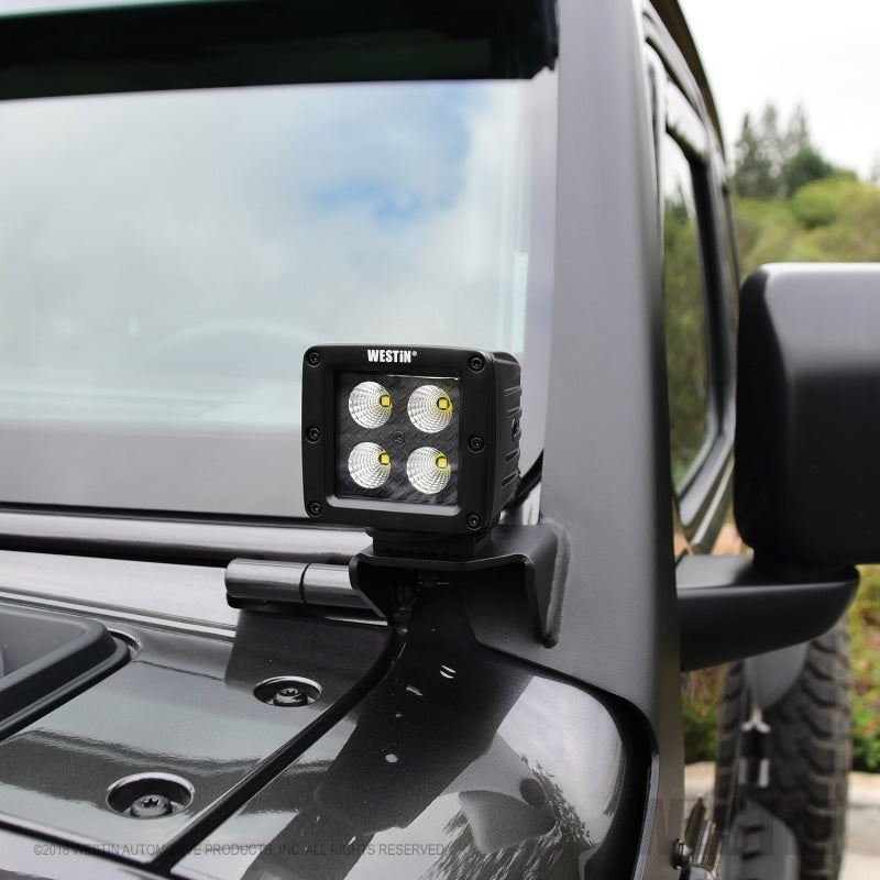 Soporte de luz LED para pilar de Jeep Wrangler Westin 18-19, color negro