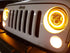 Raxiom 97-18 Jeep Wrangler TJ/JK Axial Halo Headlights w/ DRL Amber Signals- Blk Hsng (Clear Lens)