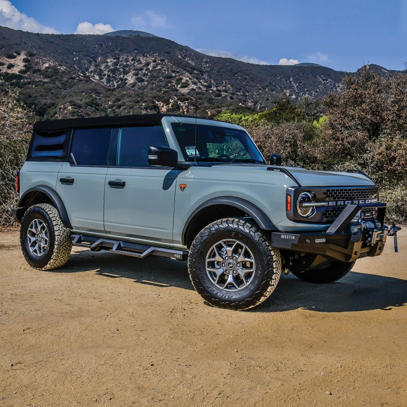 Barras protectoras para estribos laterales abatibles Westin/HDX 2021+ Ford Bronco - Negro texturizado