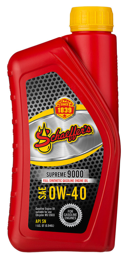 Schaeffer's Supreme 9000 Full Synthetic 0W-40 Engine Oil 12 Quarts